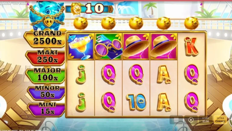 Tampilan visual slot Break the Diamond Piggy dengan latar kapal pesiar mewah
