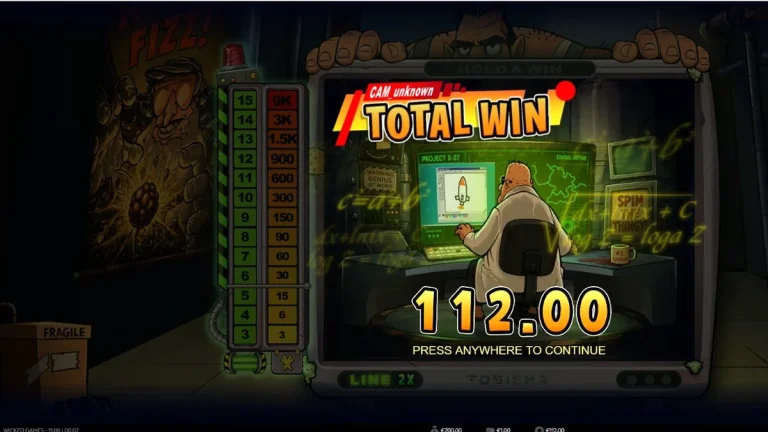 Tampilan layar permainan slot Enriched dengan tema bunker nuklir dan simbol retro