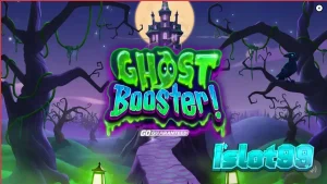 Tampilan visual slot Ghost Booster dengan tema Halloween yang ceria